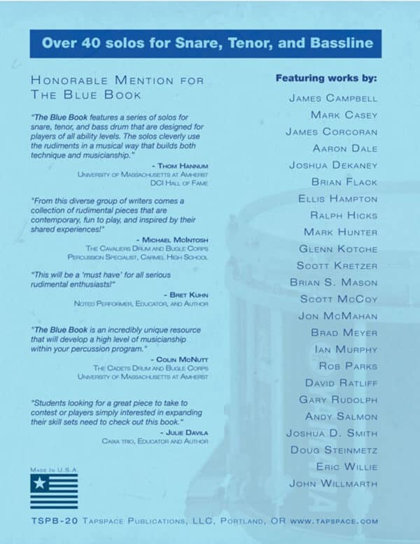 Blue Book - back cover Blue Book - back cover