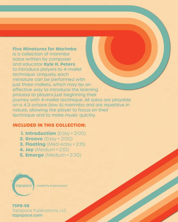 Five Miniatures for Marimba - back cover Five Miniatures for Marimba - back cover